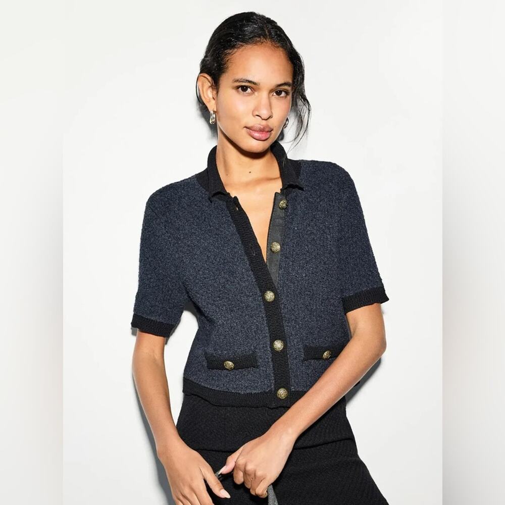 Veronica Beard Marie Knit Cardigan in Navy M